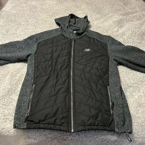 New Balance Full-Zip Knit Fleece Jacket Mens Size Large Gray RN 130893
